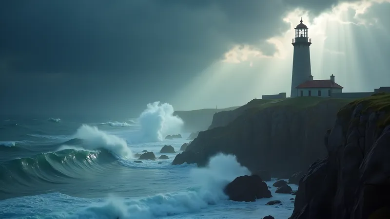 Lighthouse at dusk